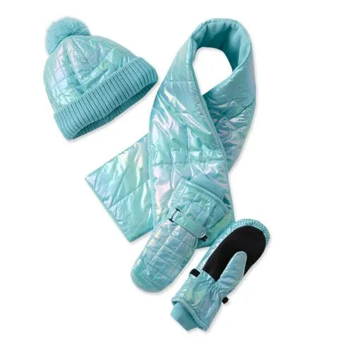 Kids Iridescent Hat-Scarf-Glove 3 Piece Set