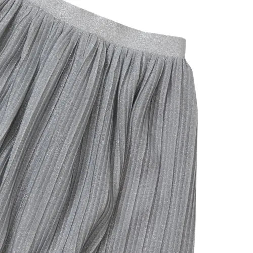 Girls Pleated Metallic Skirt