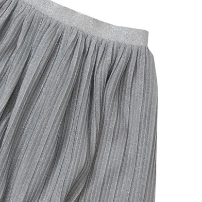 Girls Pleated Metallic Skirt