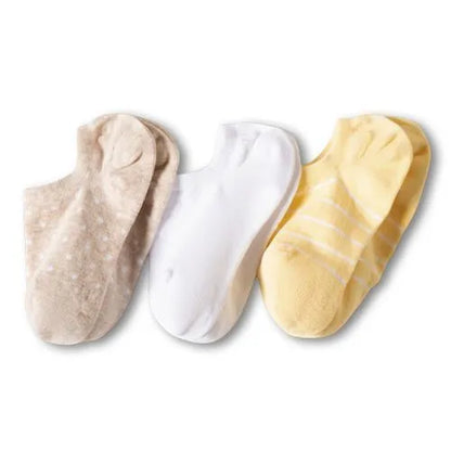 Women's Cotton Patterned No Show Socks 3 Pack