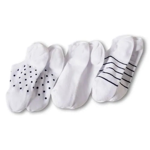 Women's Cotton Patterned No Show Socks 3 Pack