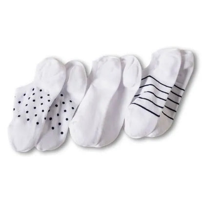 Women's Cotton Patterned No Show Socks 3 Pack