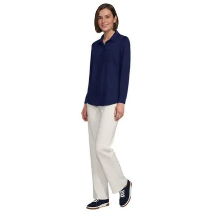 Women's Long Sleeve Button Front Garden Tee - Sunshade UPF 50 Quick Dry