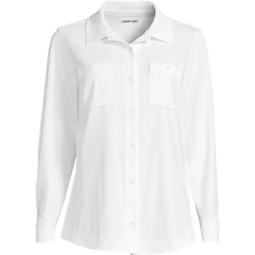 Women's Long Sleeve Button Front Garden Tee - Sunshade UPF 50 Quick Dry
