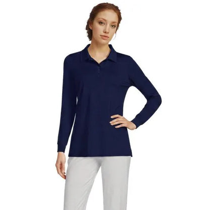 Women's Long Sleeve Garden Polo - Sunshade UPF 50 Quick Dry