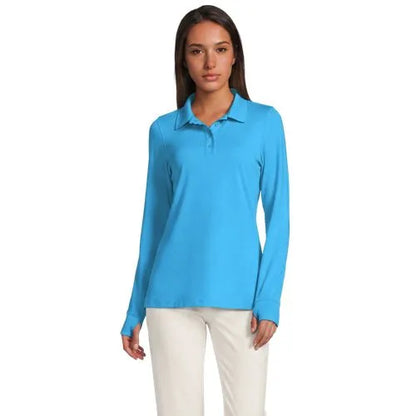 Women's Long Sleeve Garden Polo - Sunshade UPF 50 Quick Dry