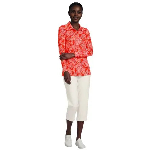 Women's Long Sleeve Garden Polo - Sunshade UPF 50 Quick Dry