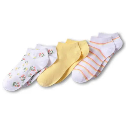 Women's Cotton Patterned Ankle Socks 3 Pack