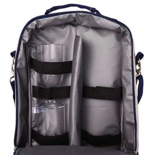 Wine Cooler Tote Set with 2 Wine Glasses