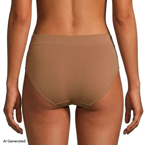 Women's Bikini Brief Cotton Comfort Seamless Basic Panties 3 Pack