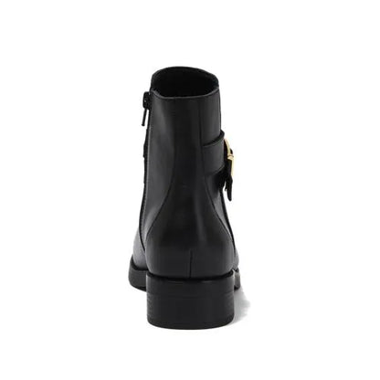 Women's Leather Buckle Boots