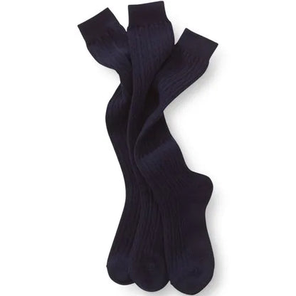 School Uniform Girls Solid Cable Knee Socks 3 Pack