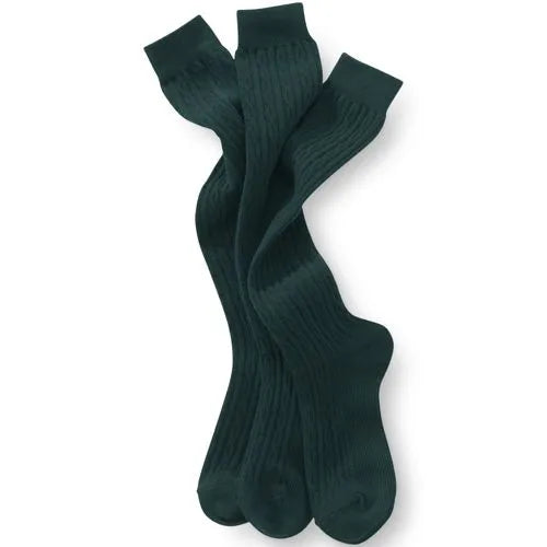 School Uniform Girls Solid Cable Knee Socks 3 Pack