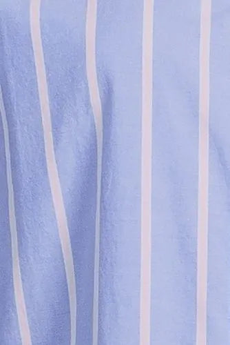 Women's Cotton Poplin 2 Piece Pajama Set - Long Sleeve Top and Shorts with Piping