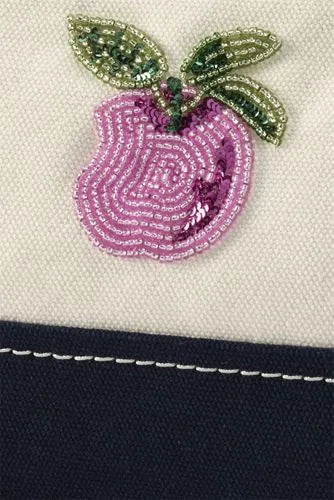 Embroidered Zipper Canvas Pouch