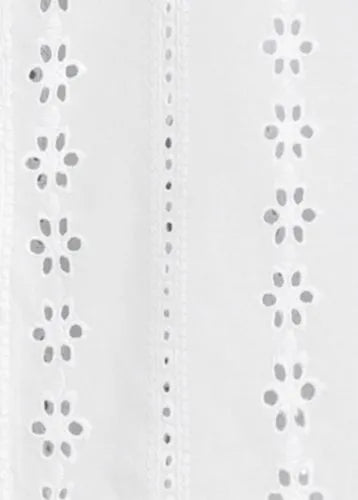 Women's Eyelet Cropped Button Front Shirt