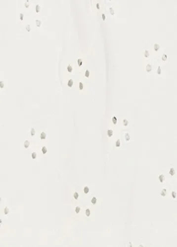Women's Cap Sleeve Eyelet Pintuck Swing Top