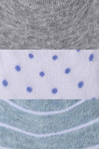 Women's Cotton Patterned No Show Socks 3 Pack